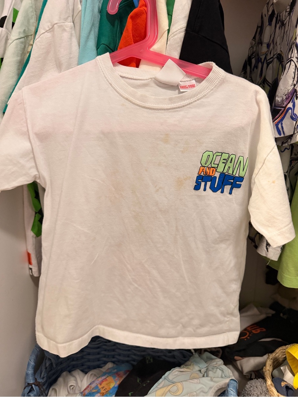Zara boys 4 years ocean stuff Kids' White Graphic Tee